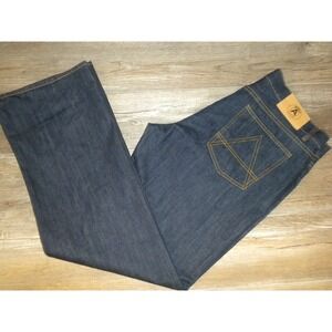 Archie's Jeans Mens 40x34 Blue Denim Raw Wash Selvedge Boot Cut